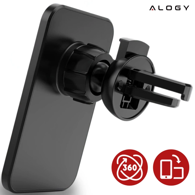 Uchwyt samochodowy z ładowarką Qi MagSafe Alogy na kratkę/ deskę 15W