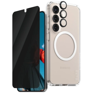 Samsung Galaxy S25 CARE von PanzerGlass Flagship 3-in-1-Case Sichtschutzglas-Linsenschutz-Kit