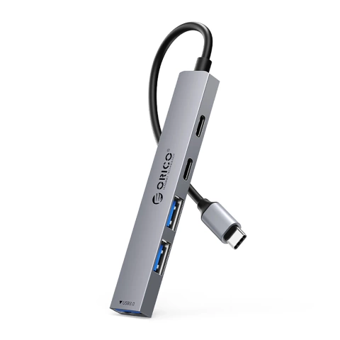 Hub USB-A/USB-C Orico YSB4-U2 5w1 PD 65W 3x USB-A + 2x USB-C Szary