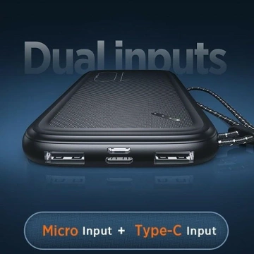 USAMS Powerbank PB56 10000mAh 2xUSB / USB-C / MicroUSB Fast Charge zielony/ dunkelgrün 10KCD15003 (US-CD150)