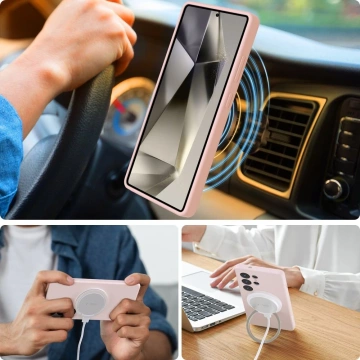 Etui do Samsung Galaxy S25 Ultra Tech-Protect Liquid Silicone MagSafe Pink Pearl