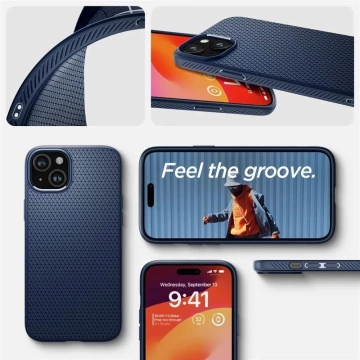 Spigen Liquid Air Case für iPhone 15 Plus Blau – Schlanker TPU-Schutz