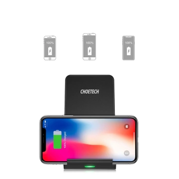 Choetech Set aus 2 x Qi Wireless Charger Stand Stand 10W schwarz (T524-S) USB - Micro USB Kabel 1,2m (MIX00093)
