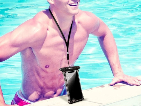 Etui wodoodporne Fonken wodoszczelne na telefon uniwersalne IPX8 do 6.5" Czarne