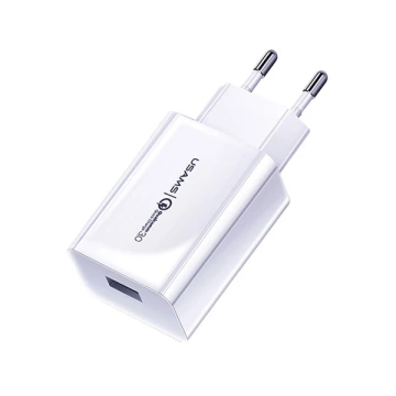 USAMS Wandladegerät 1xUSB T22 18W 3A QC3.0 (nur Kopf) Schnellladung weiß/weiß CC83TC01 (US-CC083)