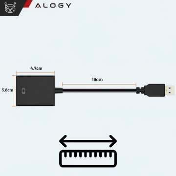 USB 3.0 zu HDMI Alogy Adapter Full HD 1080P 60HZ Hub Konverter Schwarz