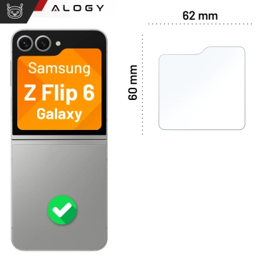Gehärtetes Glas für Samsung Galaxy Z Flip 6 Alogy Displayschutzfolie PRO Bildschirmschutz für die Außenseite des Telefons