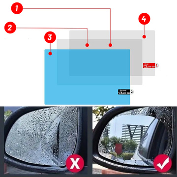 2 x hydrophobe Nano-Folie, Fensteraufkleber, Spiegel, Regen, wasserdicht, für Auto, Auto, Badezimmer, 15 x 20 cm