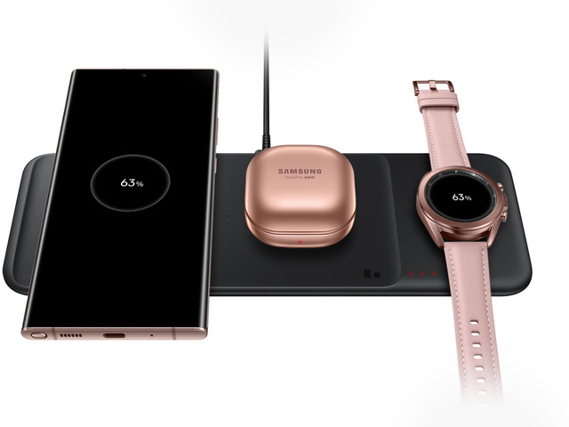 Oryginalna Ładowarka indukcyjna Qi 3w1 Samsung EP-P6300TBEGEU Trio 25W