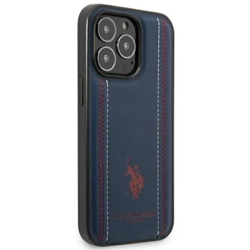 Etui na telefon US Polo Leather Stitch  iPhone 14 Pro 6,1" granatowy/navy blue