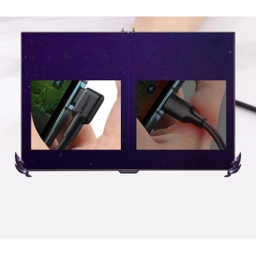 Kątowy kabel UGREEN przewód z bocznym wtykiem USB - USB Typ C  5 A Quick Charge 3.0 SCP FCP 2 m czarny (20104 US307)