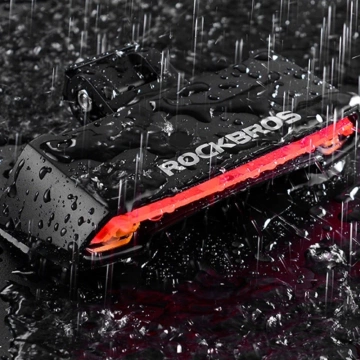 Rockbros LKWD-R1 Fahrradrücklicht mit Laser und Fernbedienung, Micro-USB-Kabel – USB-A – Schwarz