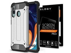 Alogy Hard Armor Hülle für Samsung Galaxy A60 / M40 Silber Alogy Glas