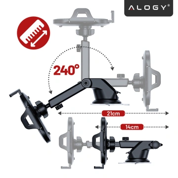Alogy 3-in-1-Autotelefonhalter für die Windschutzscheibe, das Armaturenbrett, den Cockpit-Organizer