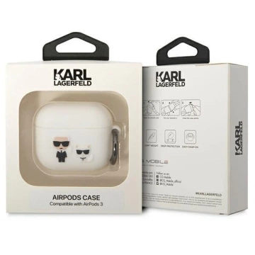 Karl Lagerfeld Kopfhörerschutzhülle für AirPods 3 Hülle weiß/weiß Silikon Karl