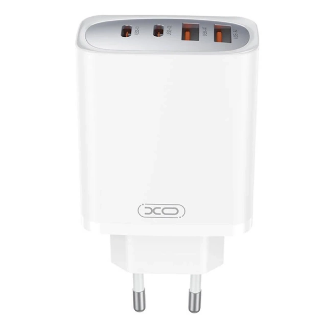XO CE22 Wandladegerät, 45W, GaN, 2x USB-C, 2x USB-A, PD, QC, PPS