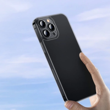 Baseus Milchglashülle für iPhone 13 Pro Hardcover mit Gelrahmen schwarz (arws001001)