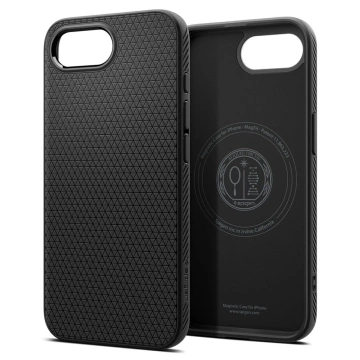 Etui für iPhone 16e Spigen Liquid Air Mag MagSafe Mattschwarz
