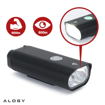 Alogy P12 Fahrradlicht schwarz Fahrradlicht vorne LED-Frontlicht Fahrradbeleuchtung wasserdicht IPX5