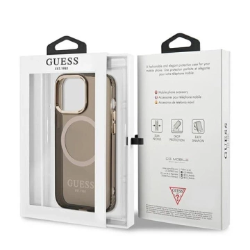 Etui Guess GUHMP13LHTCMK für iPhone 13 Pro / 13 6,1" Hartschale Gold Outline Translucent MagSafe