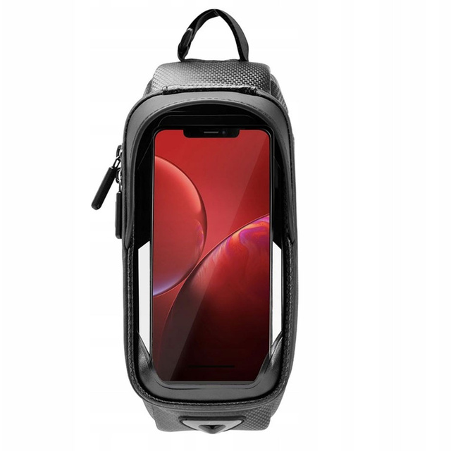 Etui torba sakwa na rower wodoodporna rowerowa uchwyt rowerowy na telefon 6.8 cali na ramę 1.7L RockBros czarny
