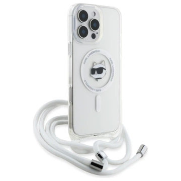 Etui Karl Lagerfeld do iPhone 16 Pro Max 6.9" Magsafe Hardcase Transparent IML Choupette Head & Cord 