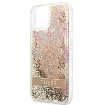 Guess GUHCP13SLFLSD iPhone 13 mini 5,4" Złoty/Gold Hardcase Paisley Liquid Glitter