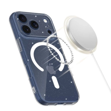 Etui Tech-Protect FlexAir MagSafe do iPhone 17 Pro Max, przezroczysto-brokatowe