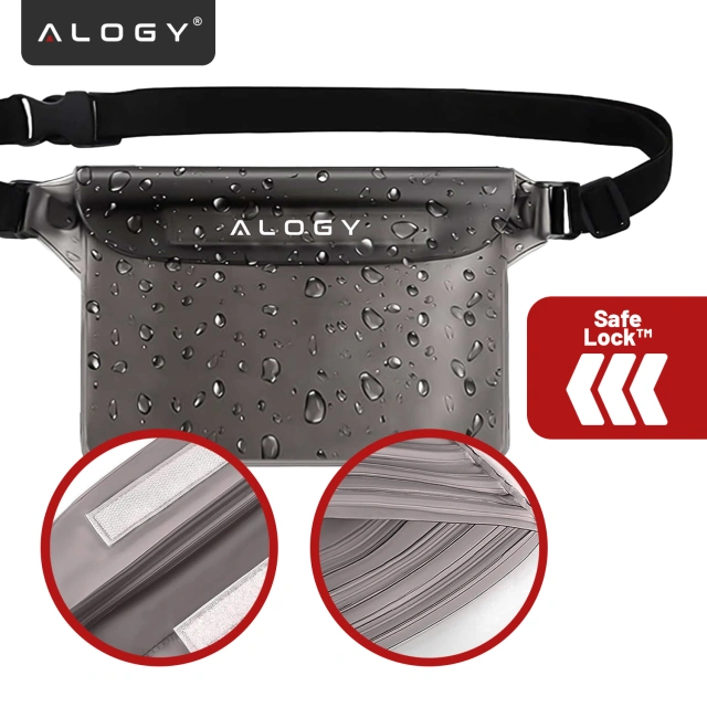 Etui wodoodporne nerka saszetka Case na telefon futerał do wody wodoszczelne 21.5x23.5cm Alogy Waterproof Czarne