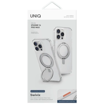 Etui UNIQ Swivix 360 Rotating Kickstand Transparent do iPhone 16 Pro Max