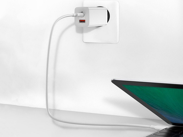 Ładowarka sieciowa szybka Baseus GaN2 Lite USB + USB-C 65W EU Biała