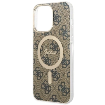 Guess GUHMP14XH4STW Handyhülle für Apple iPhone 14 Pro Max 6,7" braun/braun Hardcase 4G MagSafe
