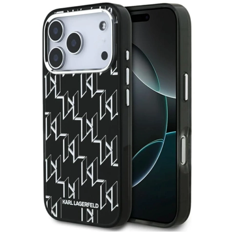Etui Ochronne do iPhone 17 Pro Max Karl Lagerfeld IML KL Monogram MagSafe Czarny
