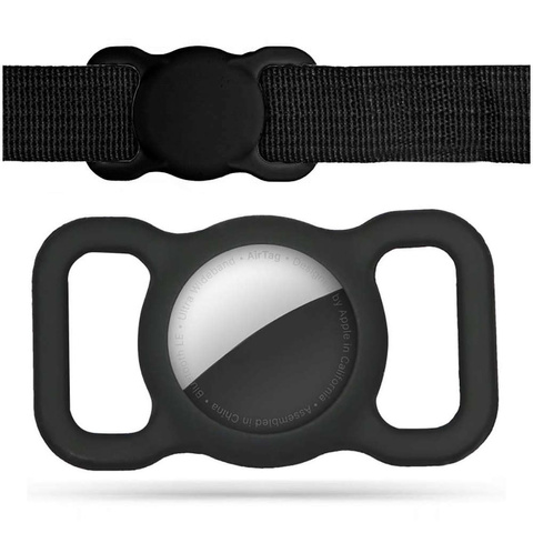 Hundehalsband-Etui für Apple AirTag Black Ortungsgerät