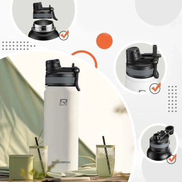 Rockbros 35210029005 Fahrrad-Thermoflasche für Getränke 530 ml – Weiß