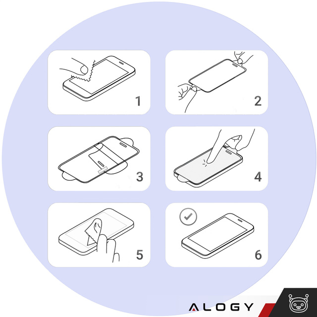 Szkło hartowane 9H do iPhone 15 / 15 Pro / 16 na ekran Alogy Screen Protector PRO+