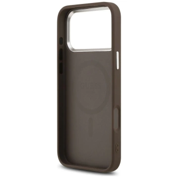 Etui Guess Classic Logo MagSafe na iPhone 17 Pro Max - Brązowe
