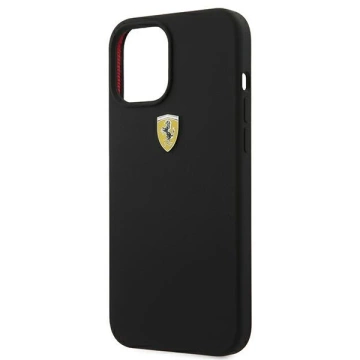 Ferrari iPhone 12 Pro Max 6.7" Hülle schwarz/schwarz Hardcase On Track Silicone