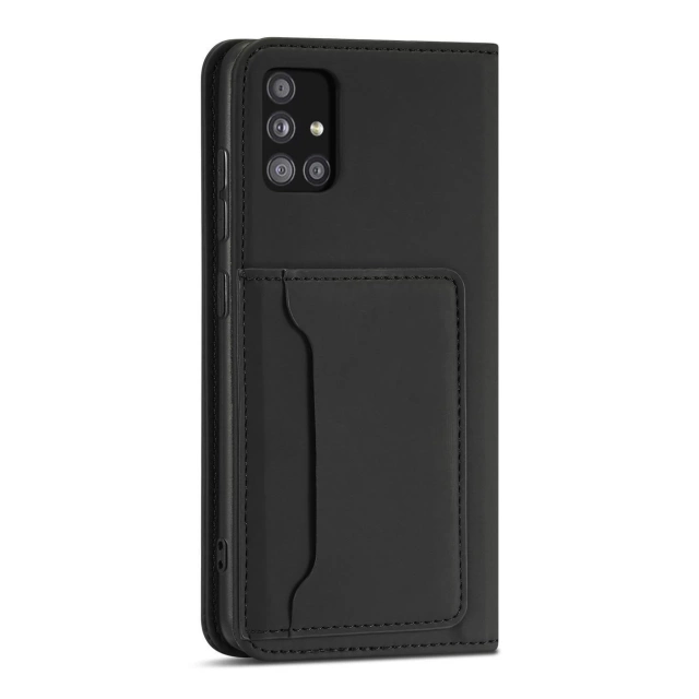 Magnet Card Case etui do Xiaomi Redmi Note 11 pokrowiec portfel na karty kartę podstawka czarny