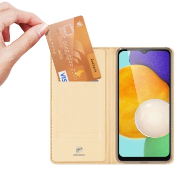 Dux Ducis Skin Pro Hülle für Samsung Galaxy A14 5G Flip Cover Card Wallet Stand Gold