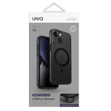 UNIQ LifePro Xtreme Handyhülle für Apple iPhone 14 6.1" Magclick Charging Black/Smoke Frost
