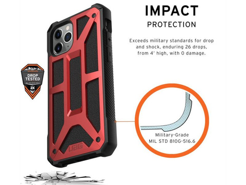Etui UAG Urban Armor Gear Monarch für iPhone 11 Pro Crimson Red Leather
