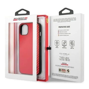 Ferrari iPhone 13 mini 5.4" Hülle rot/rot Hardcase On Track Carbon Stripe