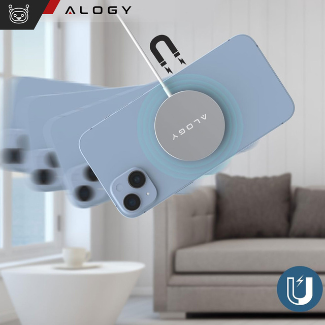 Ładowarka indukcyjna do iPhone 12/13/14/15/16/17 PRO / MAX/ MINI/ ULTRA Alogy do MagSafe bezprzewodowa 20W Biała
