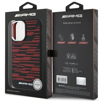 Etui für iPhone 16 AMG Silicone Graphics MagSafe Rot Schwarz