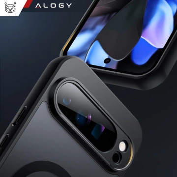 Hülle für Google Pixel 9 Pro Alogy MagSafe Hybrid Matte Case Rückseite für MagMat Phone Mattschwarz
