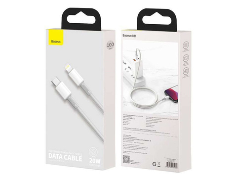 Kabel przewód Baseus USB-C Type C na Lightning PD 20W 1m White
