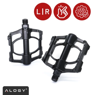 Plattform-Fahrradpedale für MTB-Fahrräder, Aluminium 9/16" Schwarzes Aluminium-Set [2 Stk.]