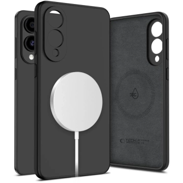 Etui für Samsung Galaxy S25 Edge Tech-Protect Liquid Silicone MagSafe Schwarz