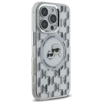 Karl Lagerfeld Hülle für iPhone 16 Pro Max 6,9" Transparent MagSafe IML Monogramm Karl